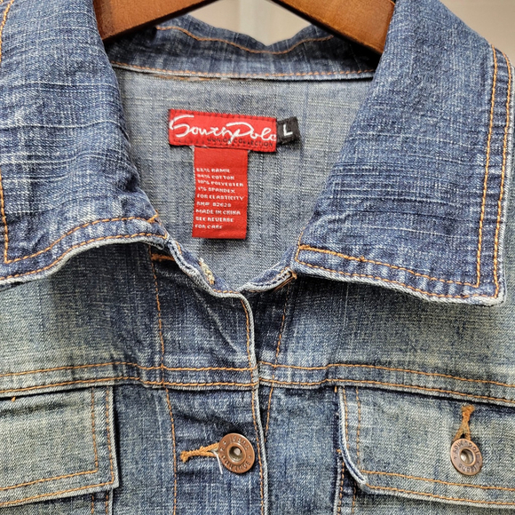 South Pole Women's Denim Jacket Vintage Size Large Juniors Excellent Condition - Picture 9 of 9